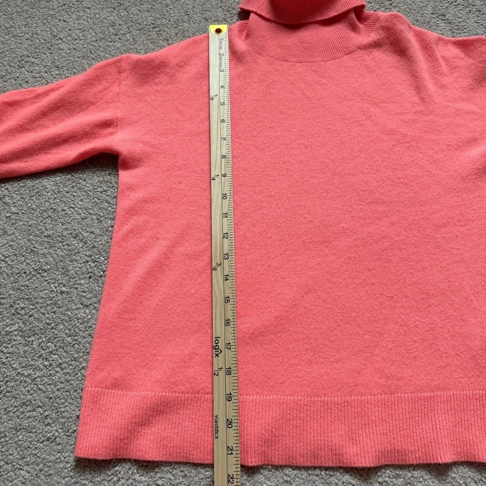 J. Crew 100% Cashmere Sweater Size XS Turtleneck Coral Bright Neon